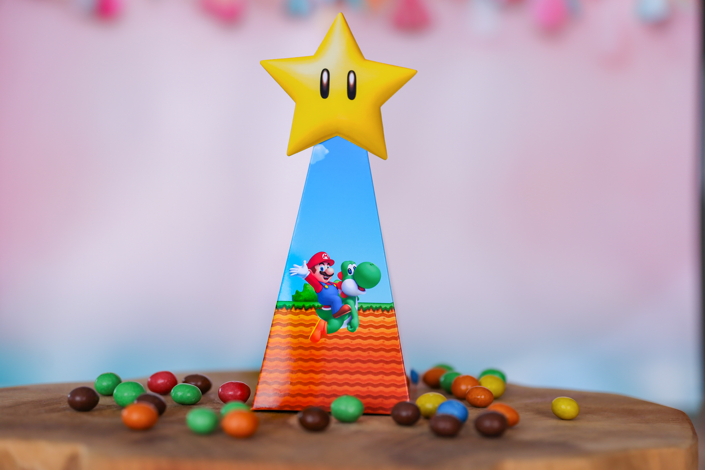 Mini boîte triangle personnalisée Mario Melimeliparty