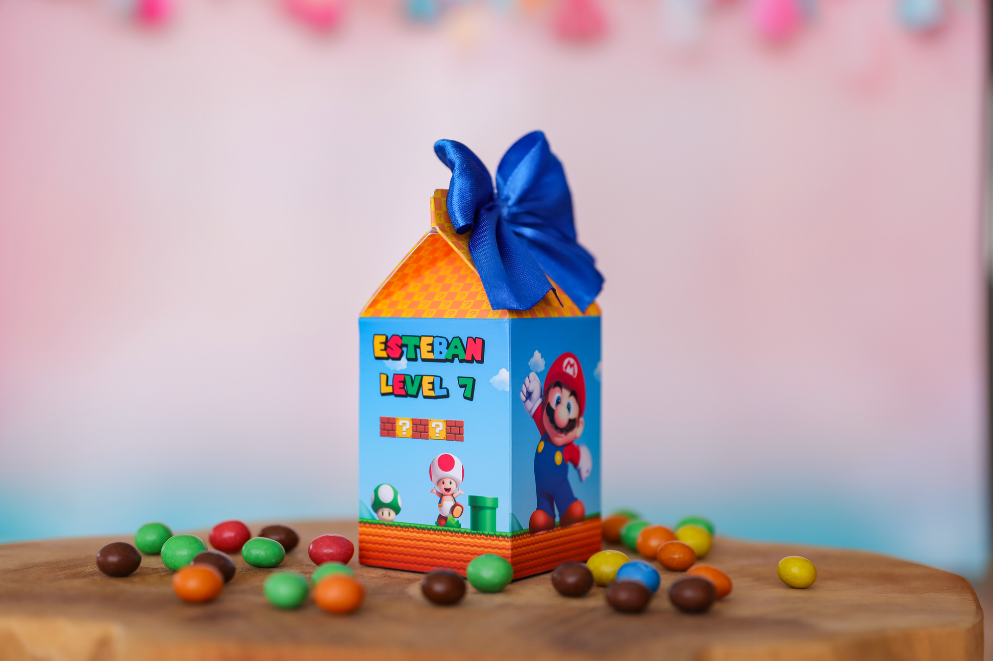 Mini boîte brique de lait personnalisée Mario Melimeliparty