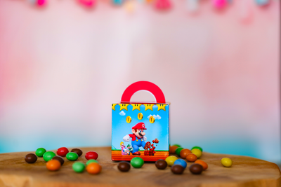 Mini boîte carrée personnalisée Mario Melimeliparty