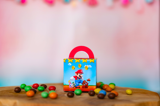 Mini boîte carrée personnalisée Mario Melimeliparty