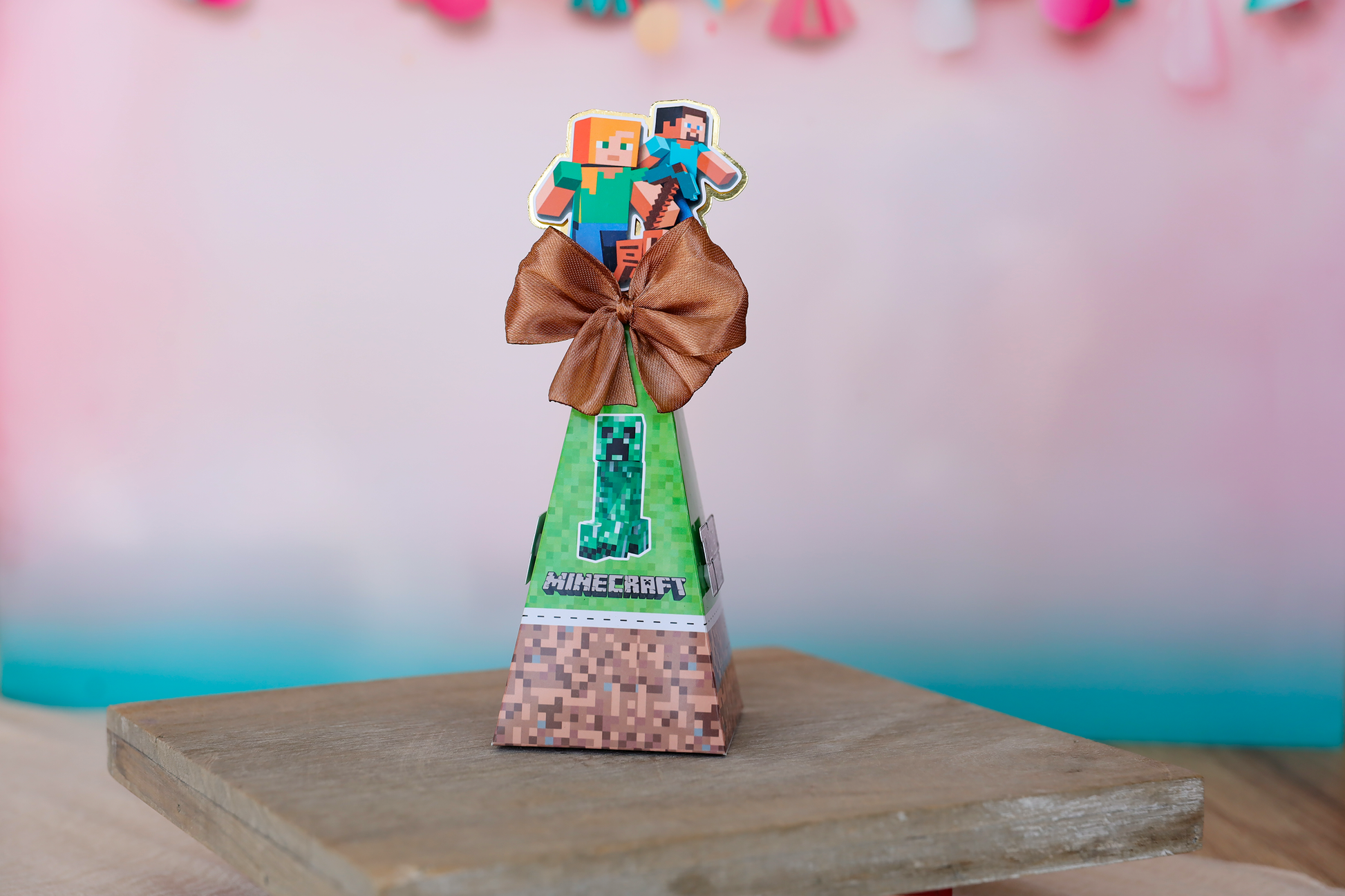 Mini boîte triangle personnalisée Minecraft Melimeliparty