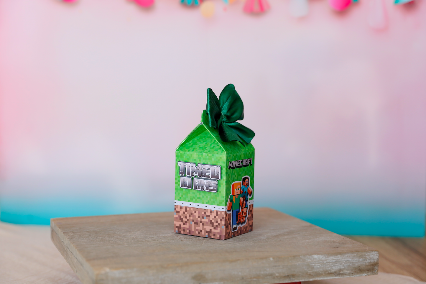 Mini boîte brique de lait personnalisée Minecraft Melimeliparty