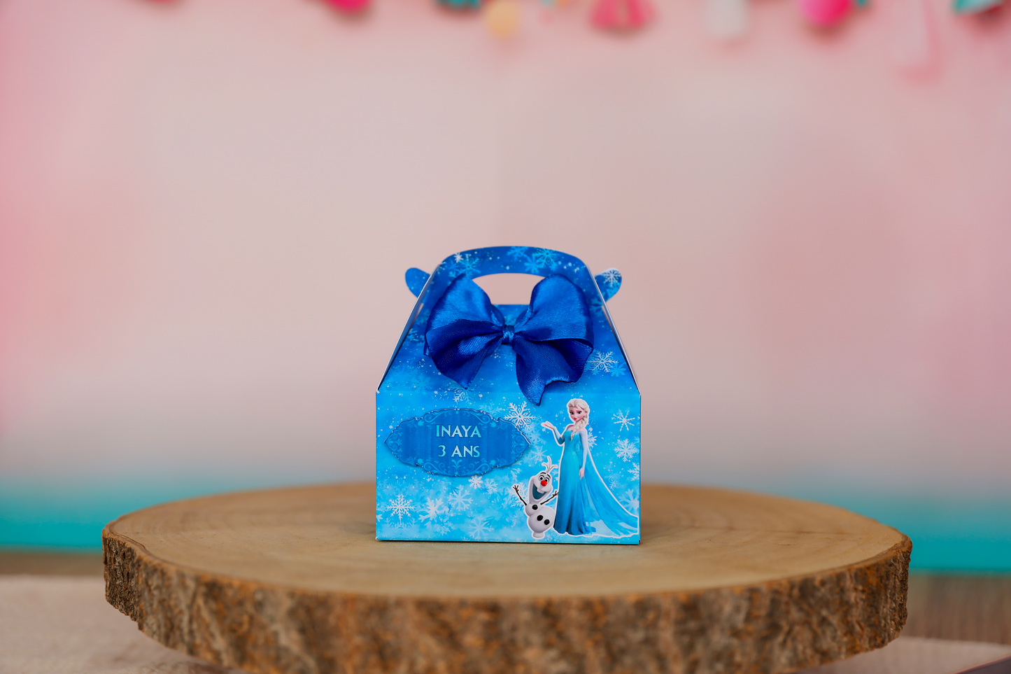 Mini boîte lunch box personnalisée La Reine des neiges Melimeliparty