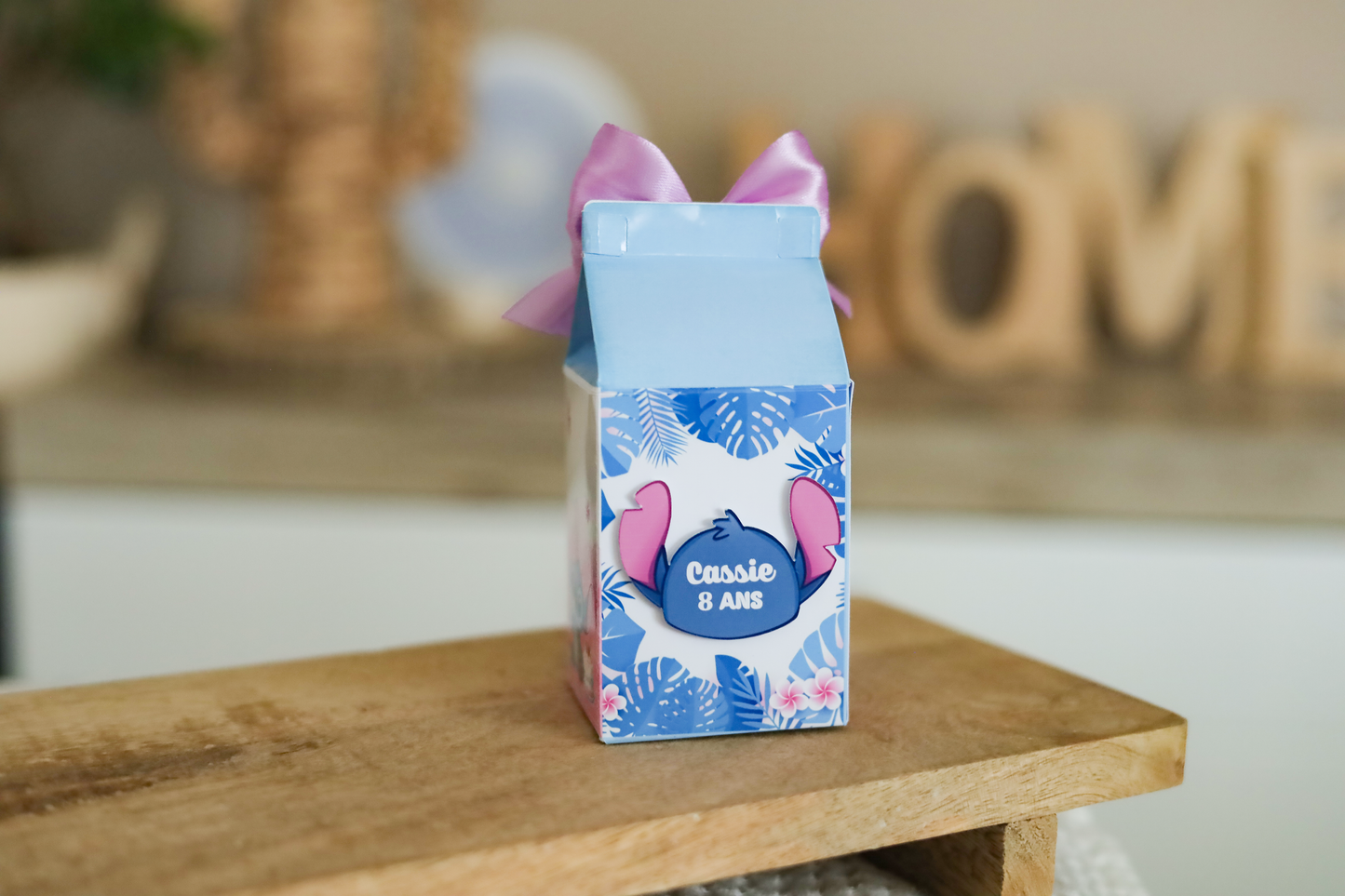Mini boîte brique de lait personnalisée Stitch Melimeliparty