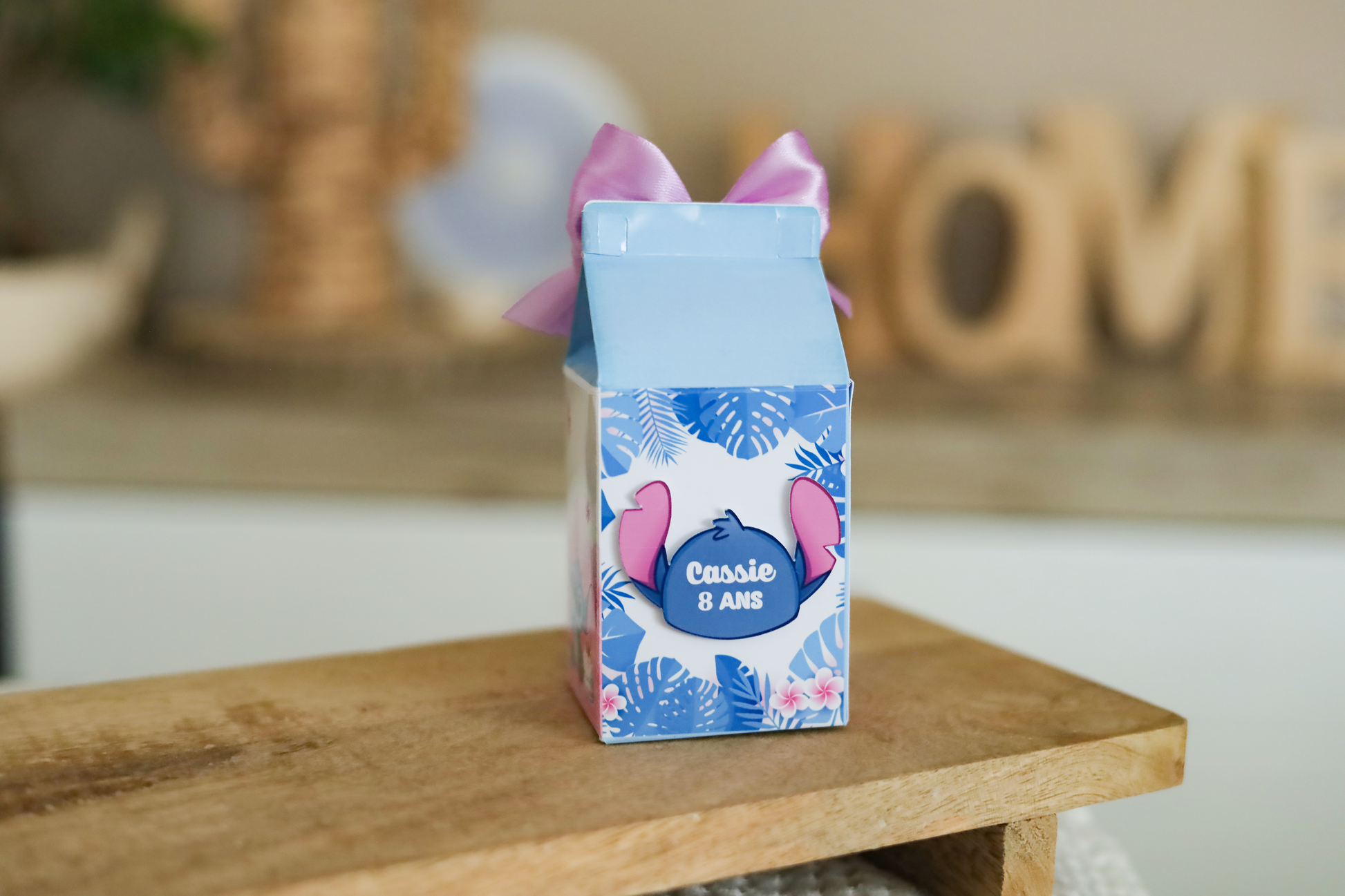 Mini boîte brique de lait personnalisée Stitch Melimeliparty