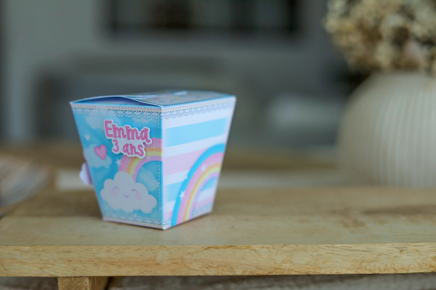 Mini boîte sushi personnalisée arc en ciel Melimeliparty