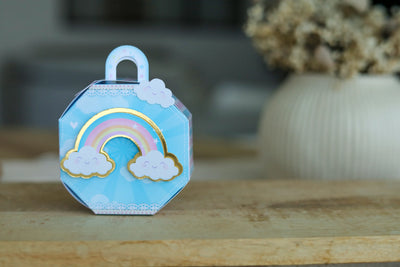 Mini boîte octogonale personnalisée arc en ciel Melimeliparty