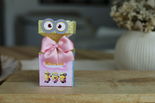 Mini boîte demi crackers personnalisée minions Melimeliparty