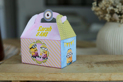 Mini boîte mini lunch personnalisée minions Melimeliparty