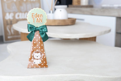Mini boîte triangle personnalisée Jungle/safari Melimeliparty