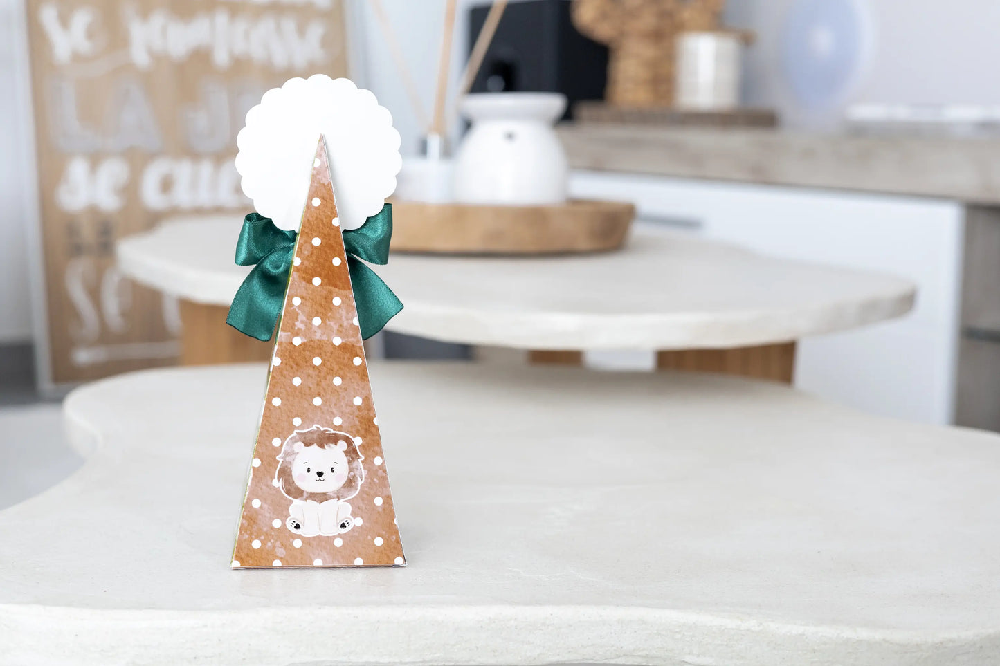 Mini boîte triangle personnalisée Jungle/safari Melimeliparty