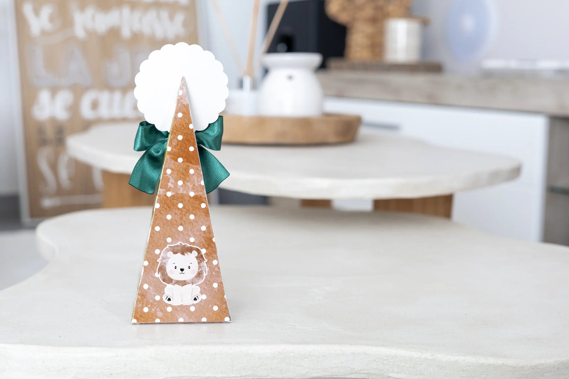 Mini boîte triangle personnalisée Jungle/safari Melimeliparty
