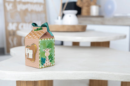 Mini boîte brique de lait personnalisée Jungle/safari Melimeliparty