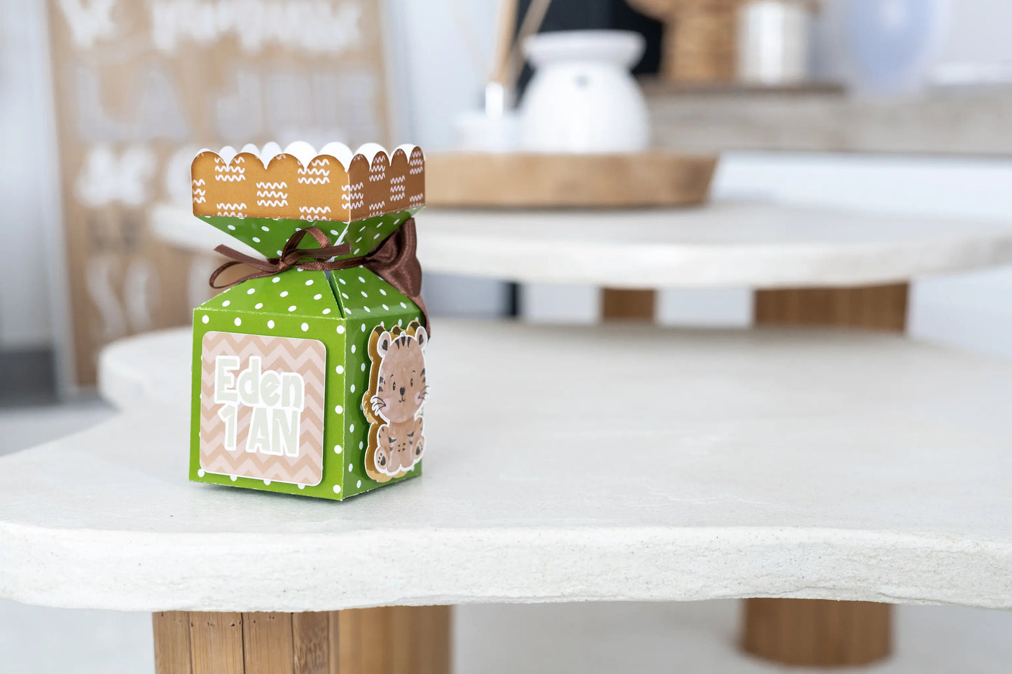 Mini boîte demi crackers personnalisée Jungle/safari Melimeliparty