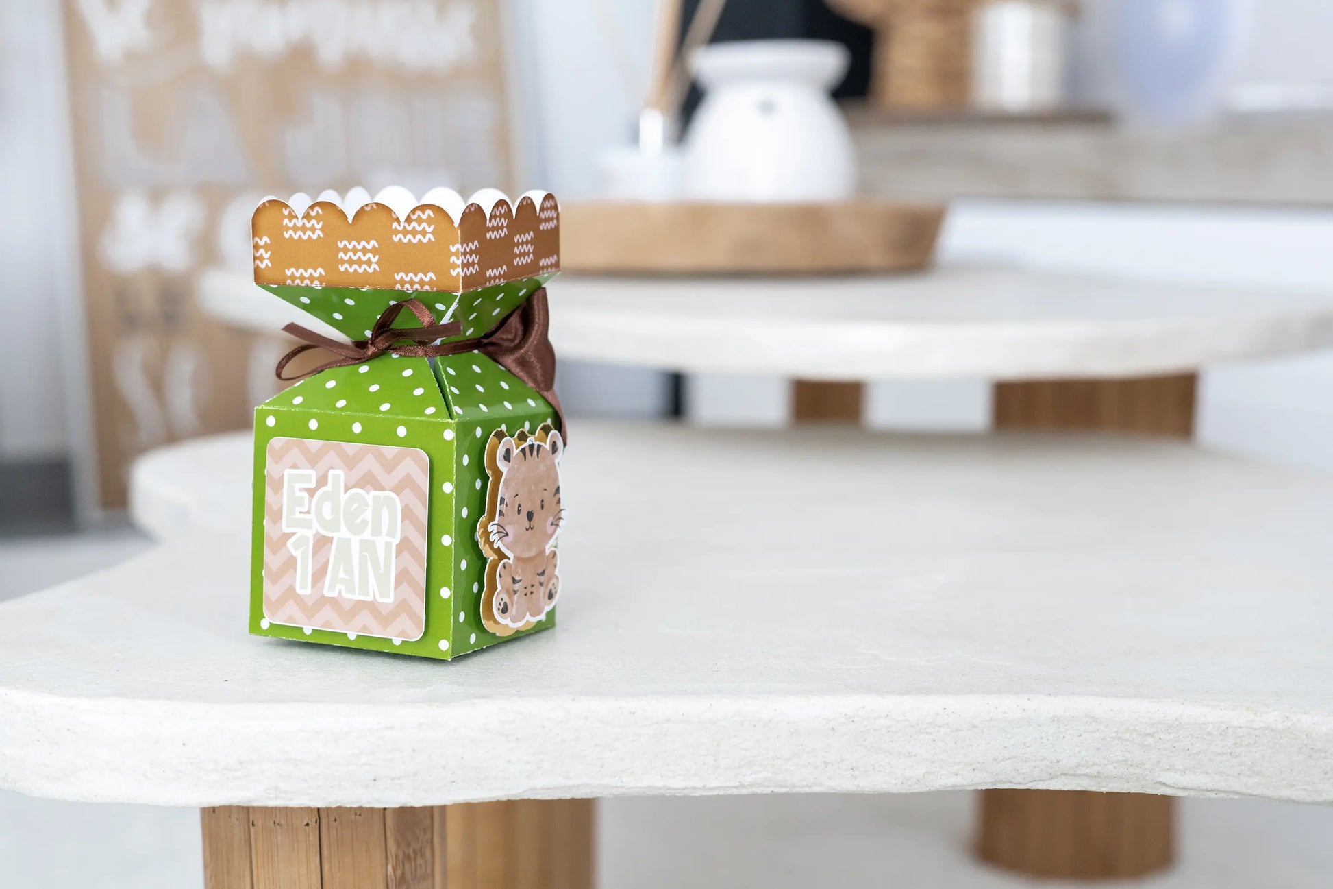 Mini boîte demi crackers personnalisée Jungle/safari Melimeliparty