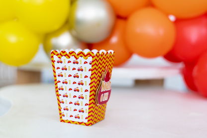 Mini boîte pop corn personnalisée pompier Melimeliparty