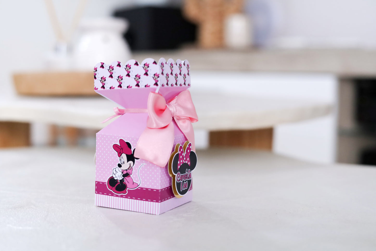 Mini boîte demi crackers personnalisée Minnie Melimeliparty
